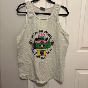 Greenie Graphic Tank Top - White